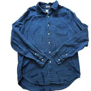 JCREW blue flannel, houndstooth long sleeve t-shirt size Large